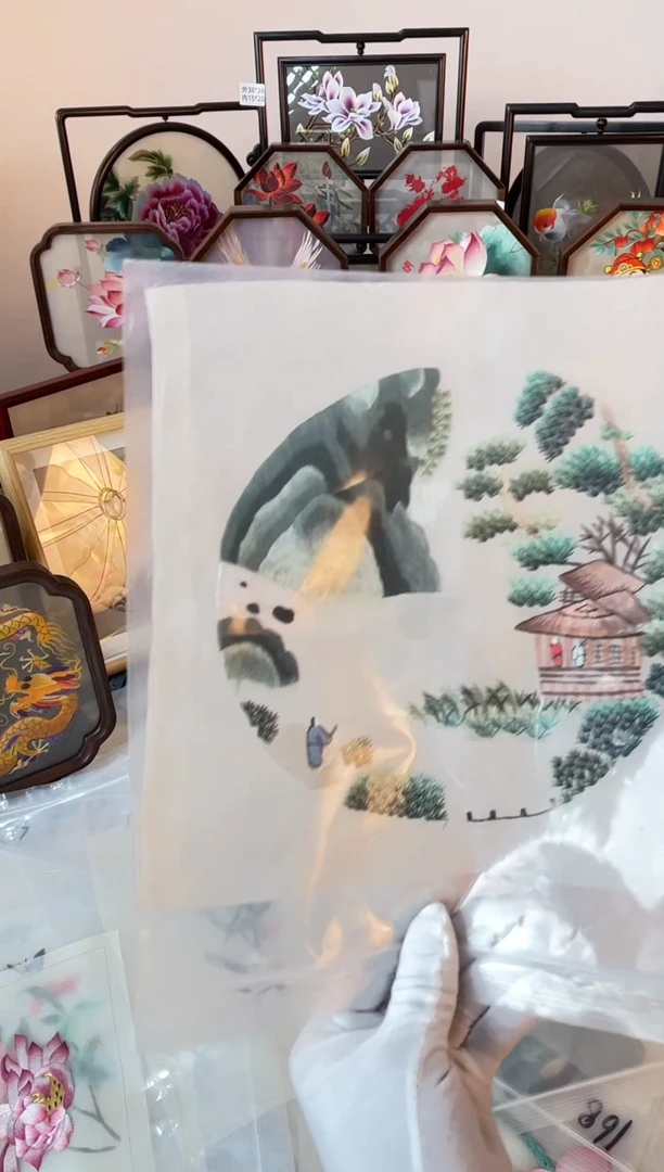 织绣纯手工苏绣双面绣绣布119