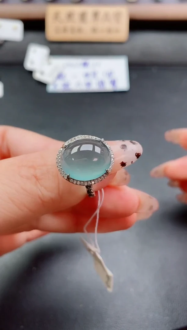 银S925镶嵌戒指翡翠1