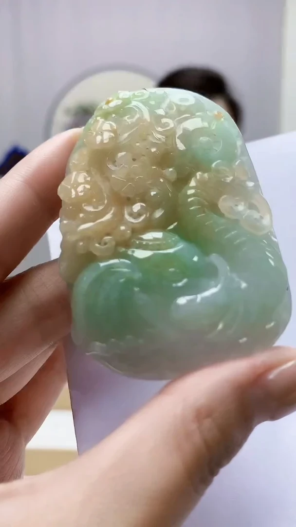 未镶嵌定制翡翠5160MM-毛货挂件74