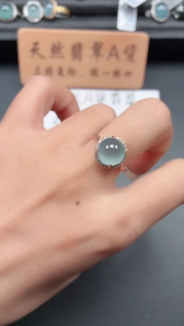 银S925镶嵌戒指翡翠111