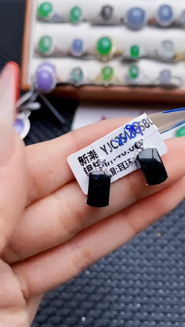 银S925镶嵌戒指翡翠5474