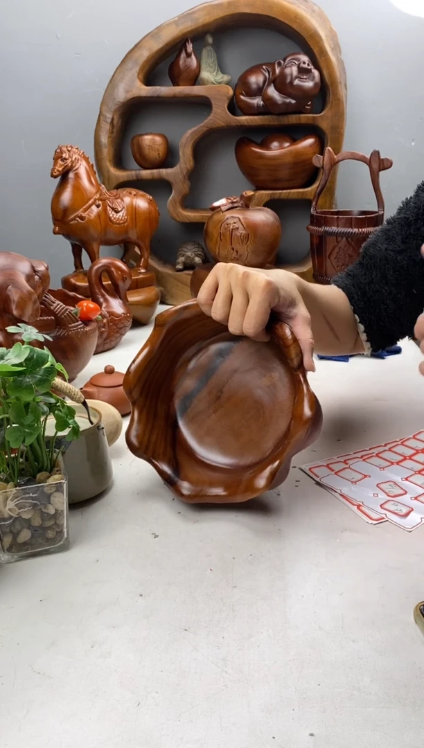 香樟木18香樟木荷叶果盘