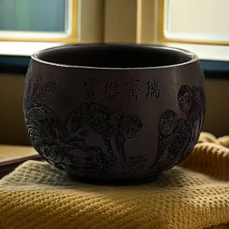 灵猴献瑞 大口禅杯