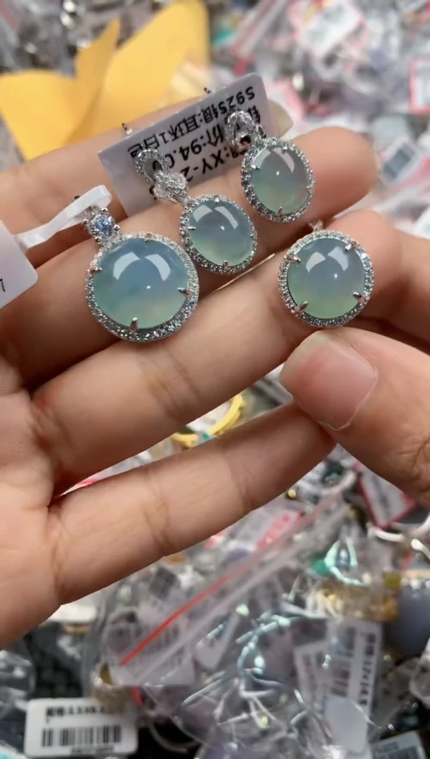 银S925镶嵌戒指翡翠333----2