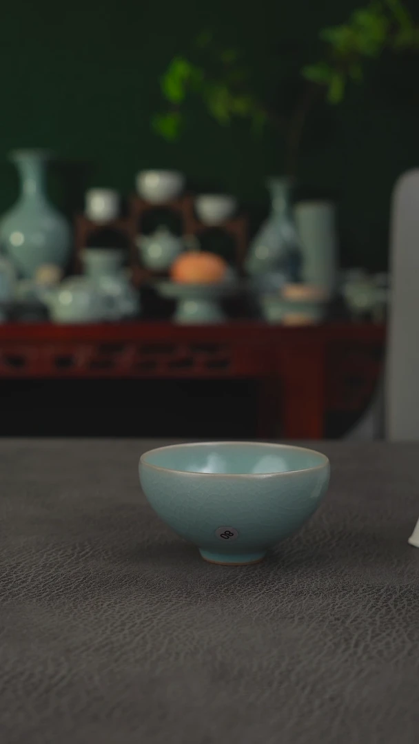 80号仿古天青鸡心杯精品福利~帆