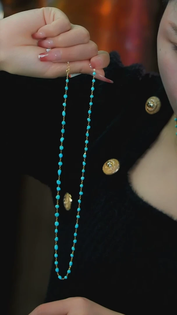 【闪购商品】绿松石项链银S925镶嵌发货一件