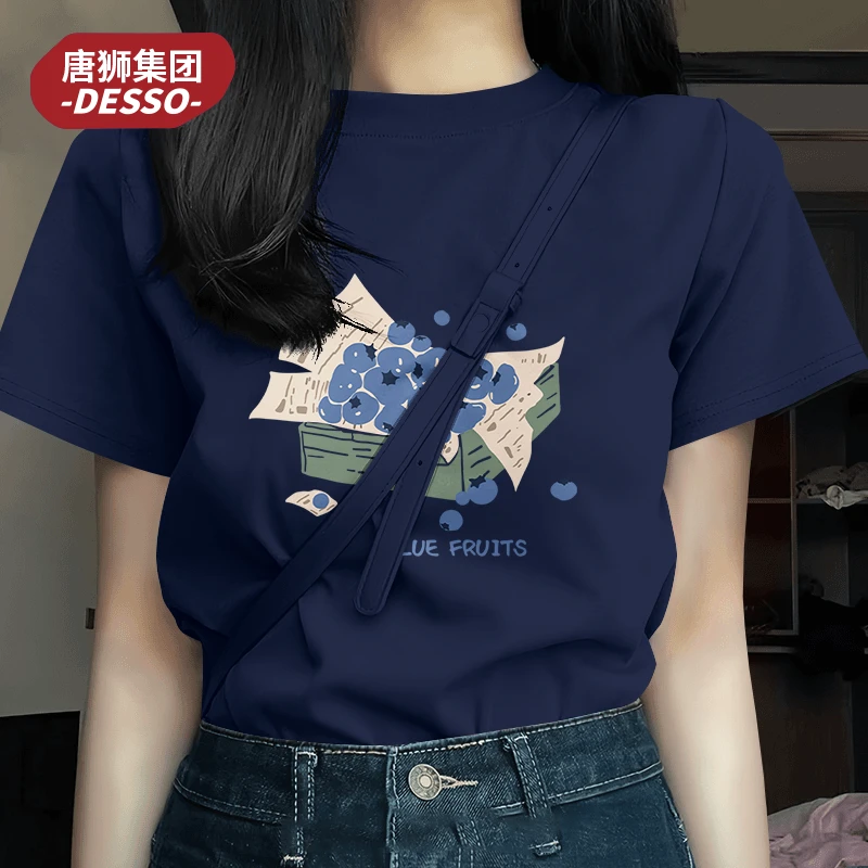 唐狮集团desso纯棉宽松T恤女款慵懒风夏季外穿短袖上衣洋气衣服女