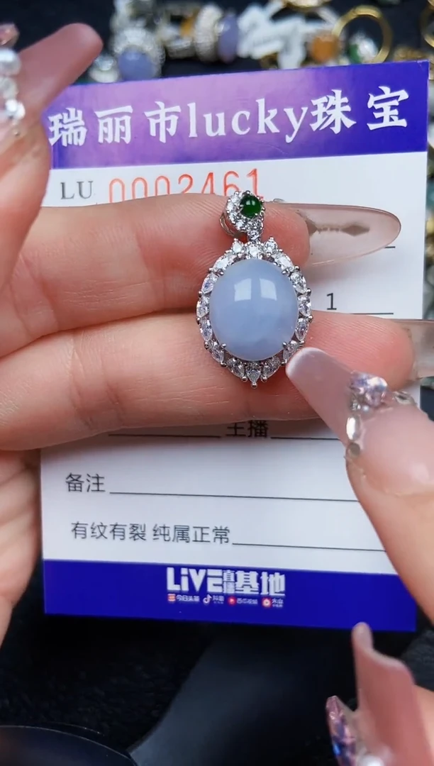 翡翠银S925镶嵌颈饰2461