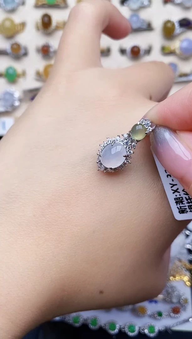 银S925镶嵌戒指翡翠209