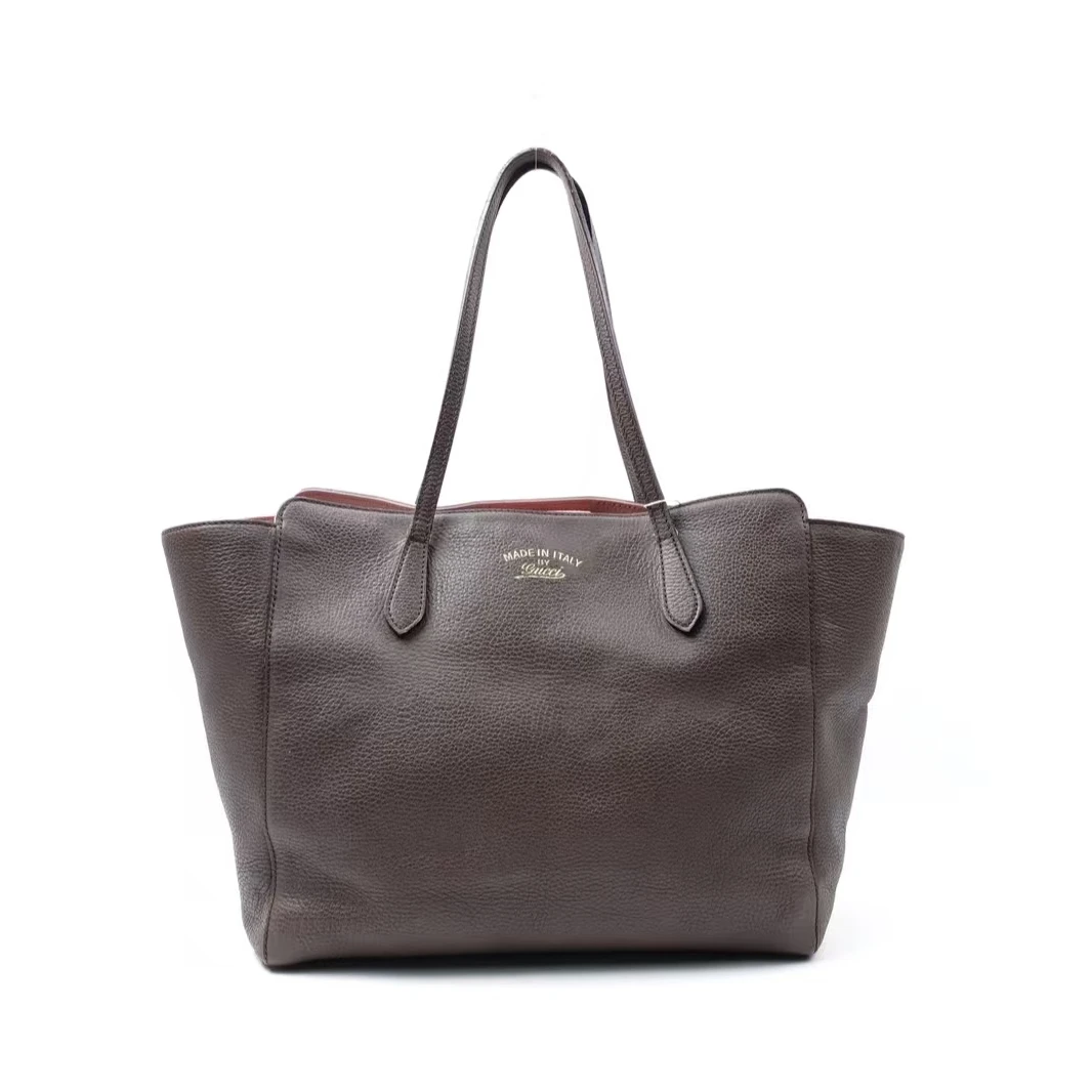 95新 GUCCI/古驰 安洁利 古驰大象灰托特单肩包