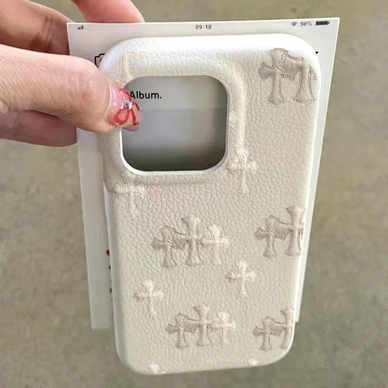 ZMGX高级克罗心适用iPhone17promax手机壳苹果16皮革纹15/14软壳