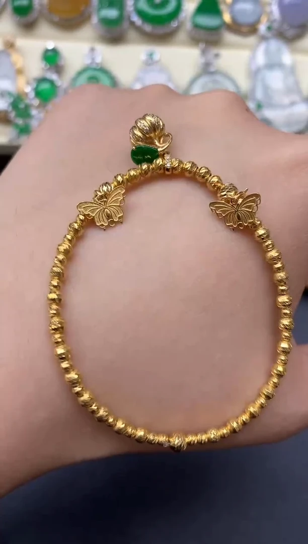 18K金镶嵌手链翡翠427-中国好珍宝