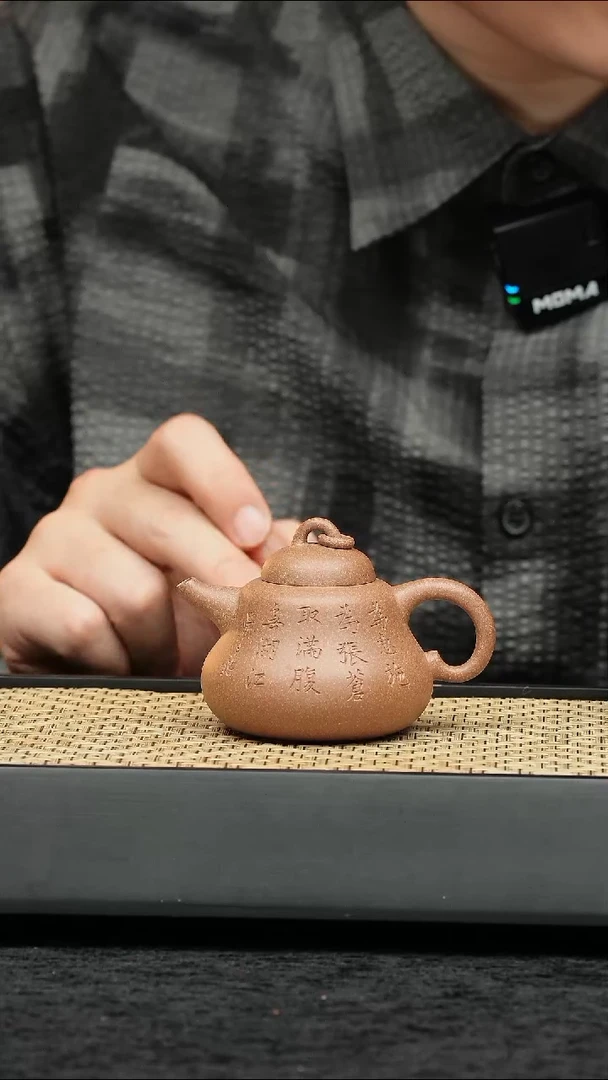 茶壶紫砂五堂 清套环纽葫芦