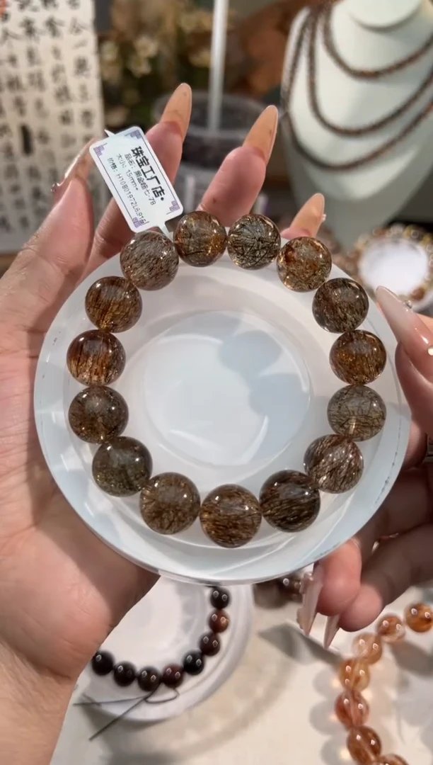 未镶嵌手链水晶黑金超七15+