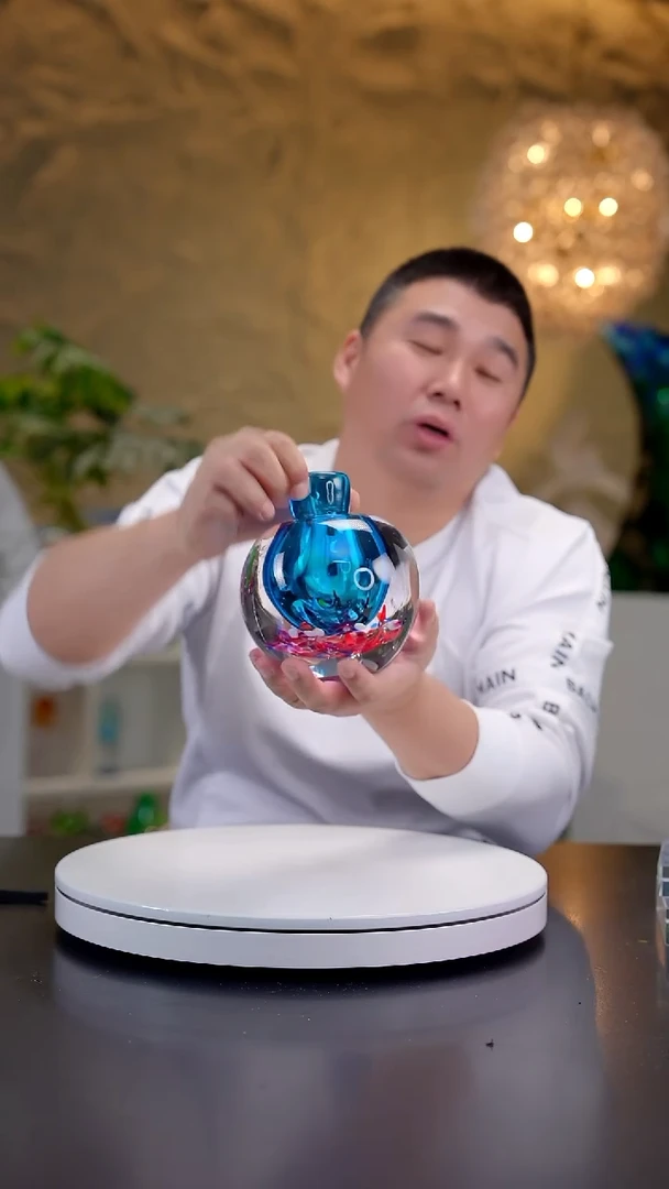 手工艺品琉璃宝石蓝花璃工艺香薰瓶