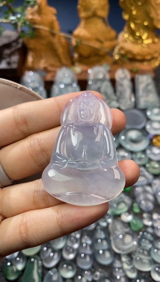 【闪购商品】定制翡翠未镶嵌观音53*36*6.4