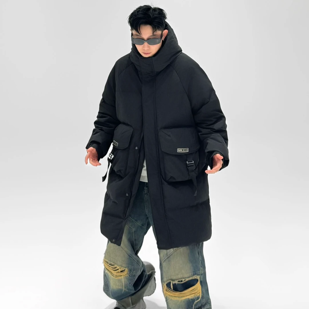 『莎姐专属』极寒90鸭绒连帽羽绒服户外工装百搭情侣款外套D-1307