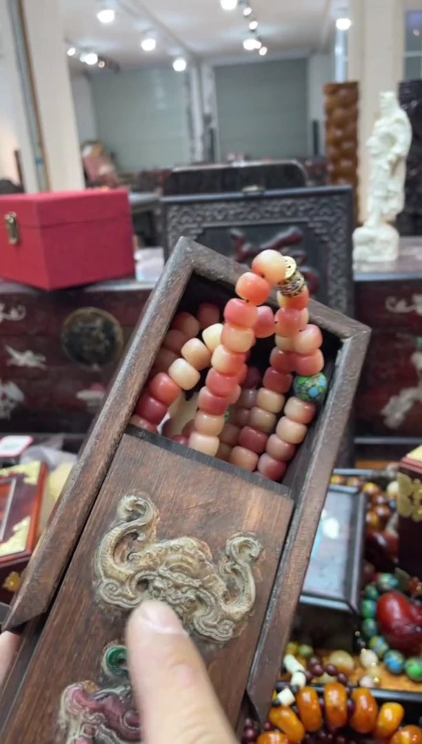 【闪购商品】木12345手串粉带吊坠带花梨木机关盒