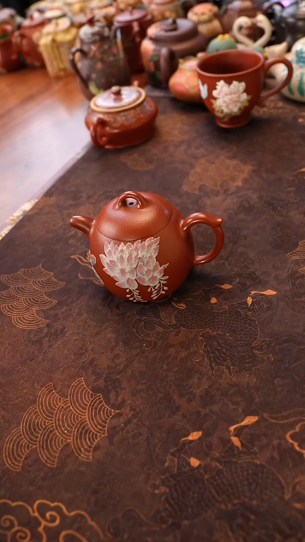 茶壶紫砂紫藤花秦权