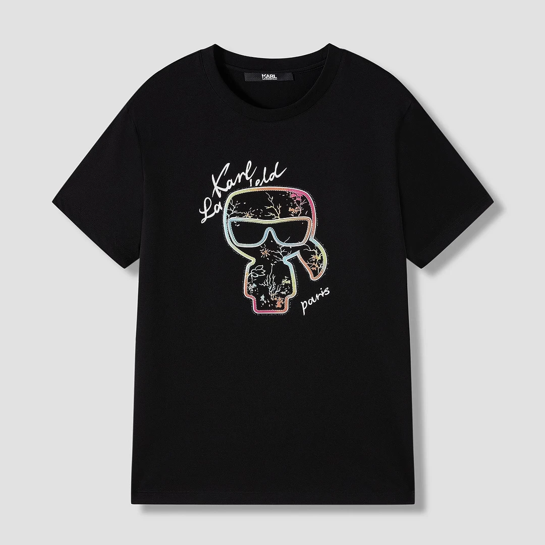 KARL LAGERFELD/卡尔拉格斐莫代尔棉质短袖T恤春季上衣M22N1702