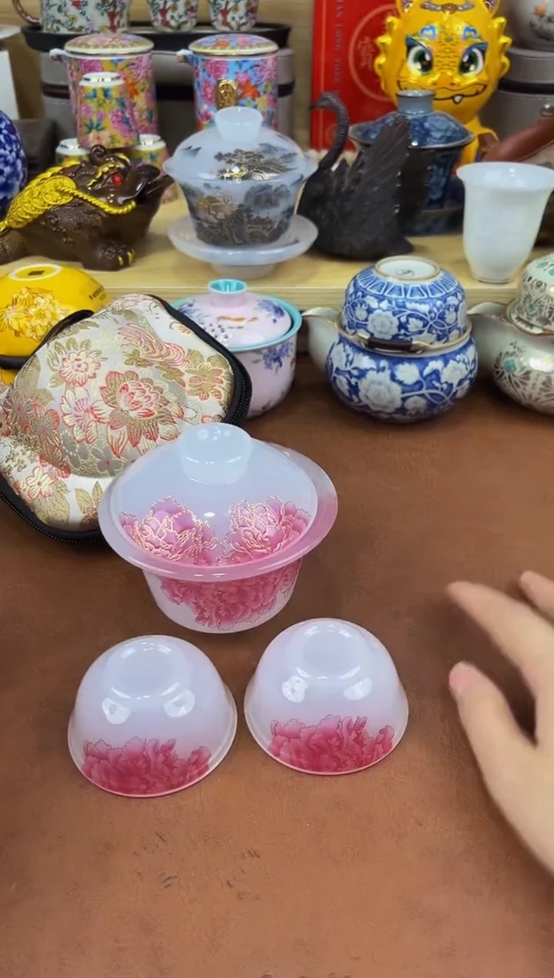 陶瓷茶具摆件旅行套组