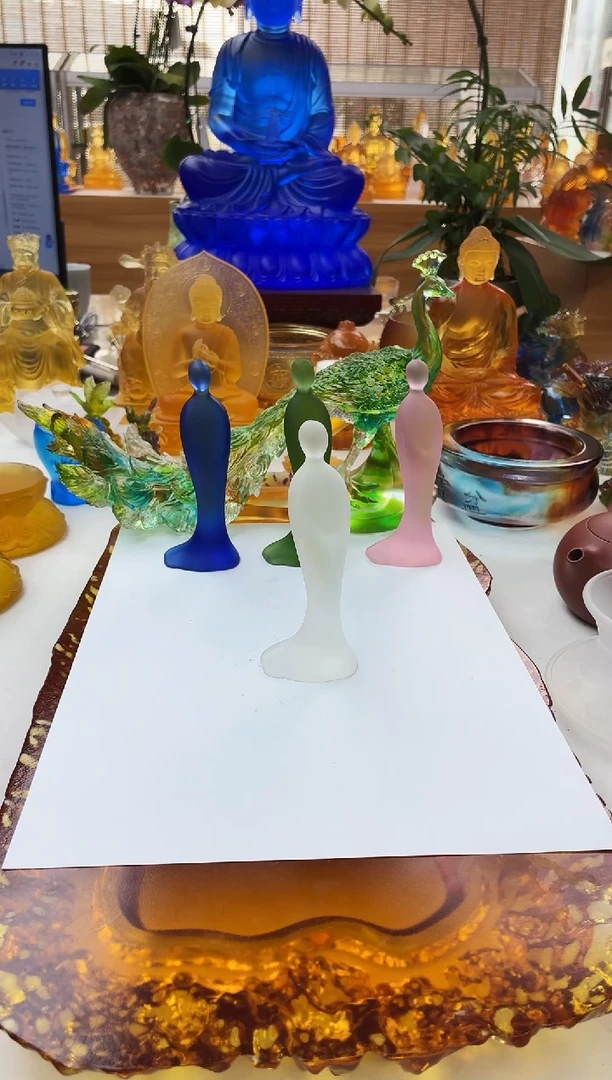 手工艺品琉璃12公分无相佛白色