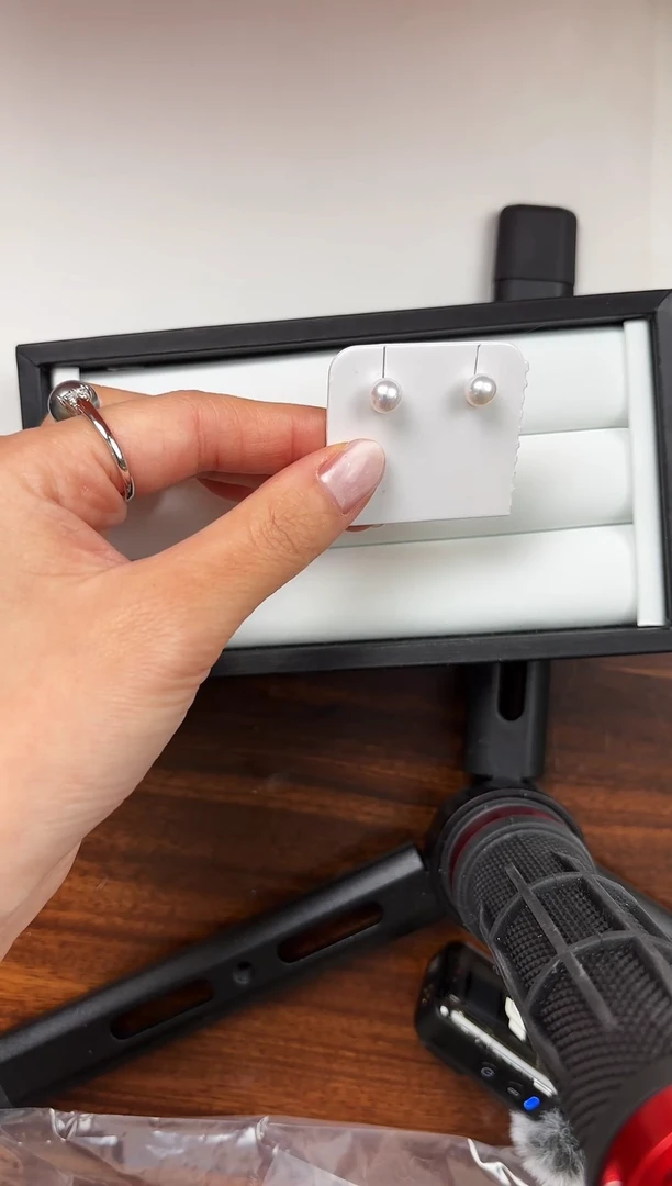 银S925镶嵌耳饰淡水珍珠淡水珍珠耳钉