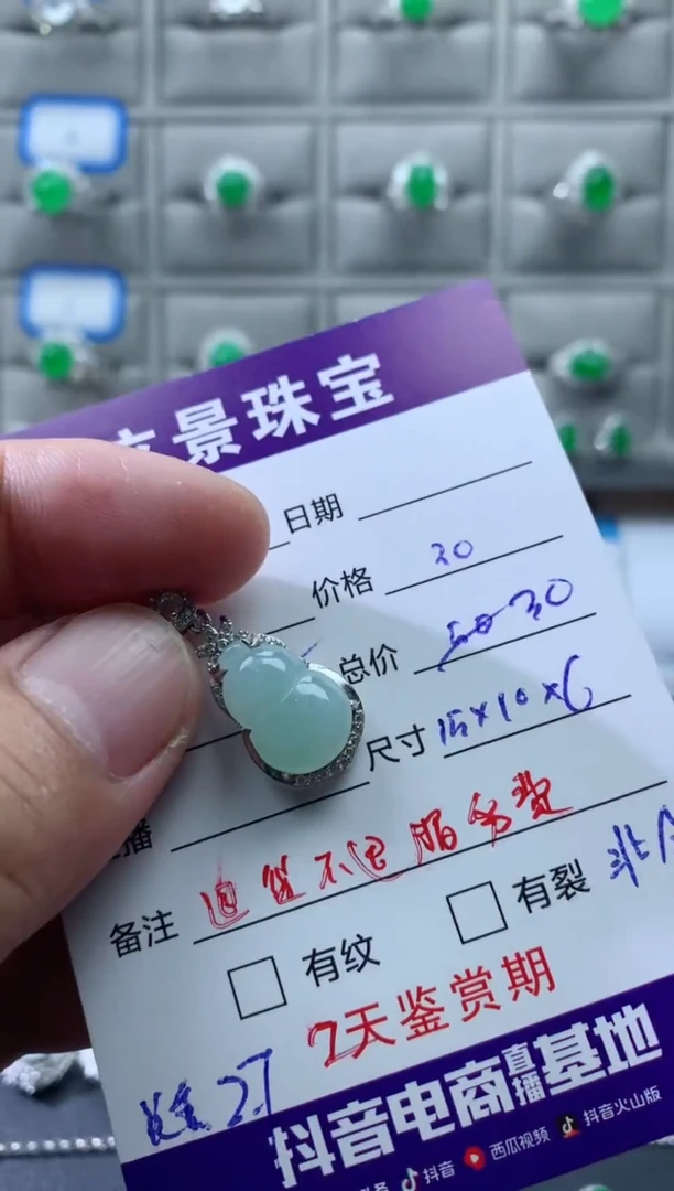 颈饰银S925镶嵌翡翠吊坠