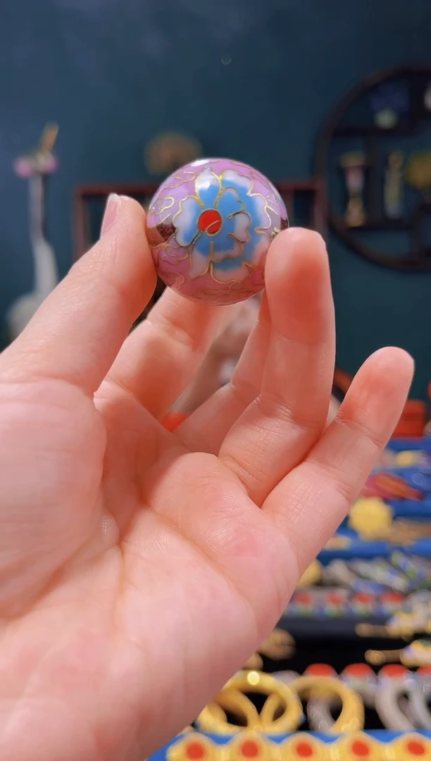 【闪购商品】景泰蓝3.0大珠链子粉紫色