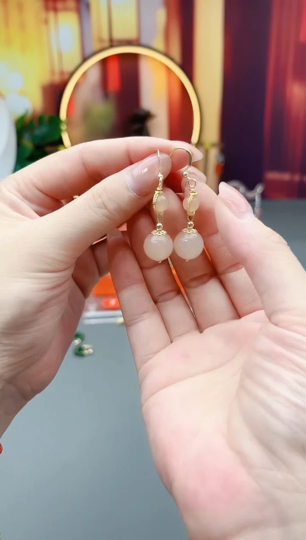 银S925镶嵌耳饰玛瑙/玉髓528