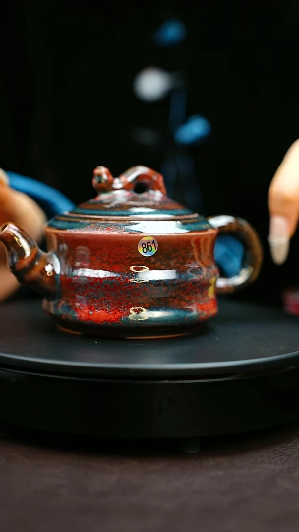 861#原矿钧瓷炉钧釉竹节壶