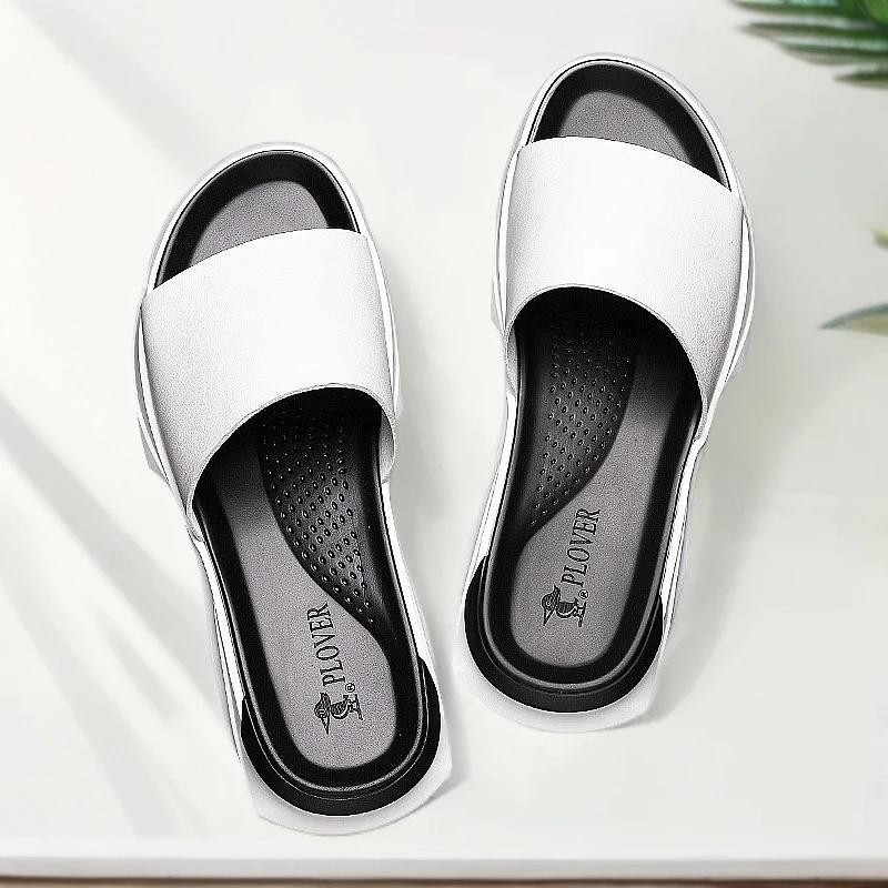 拖鞋男2024潮牌夏季新款一字拖真皮凉拖男个性时尚外穿男士凉拖鞋