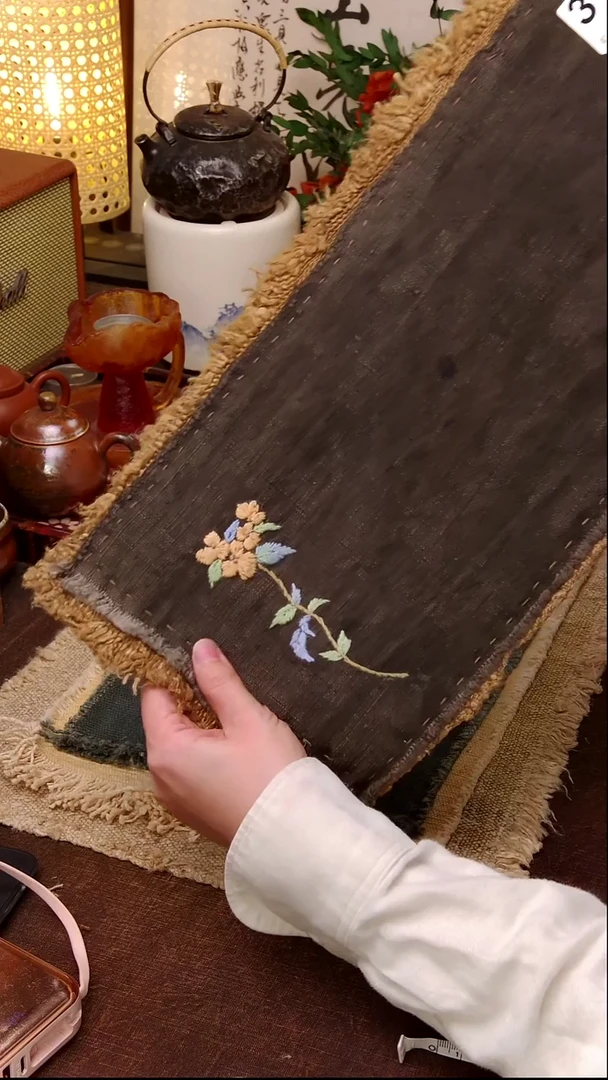 女***nCici手作刺子绣柿染壶垫杯316