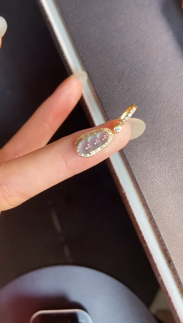 吊坠(不含链)银S925镶嵌翡翠天然A货翡翠