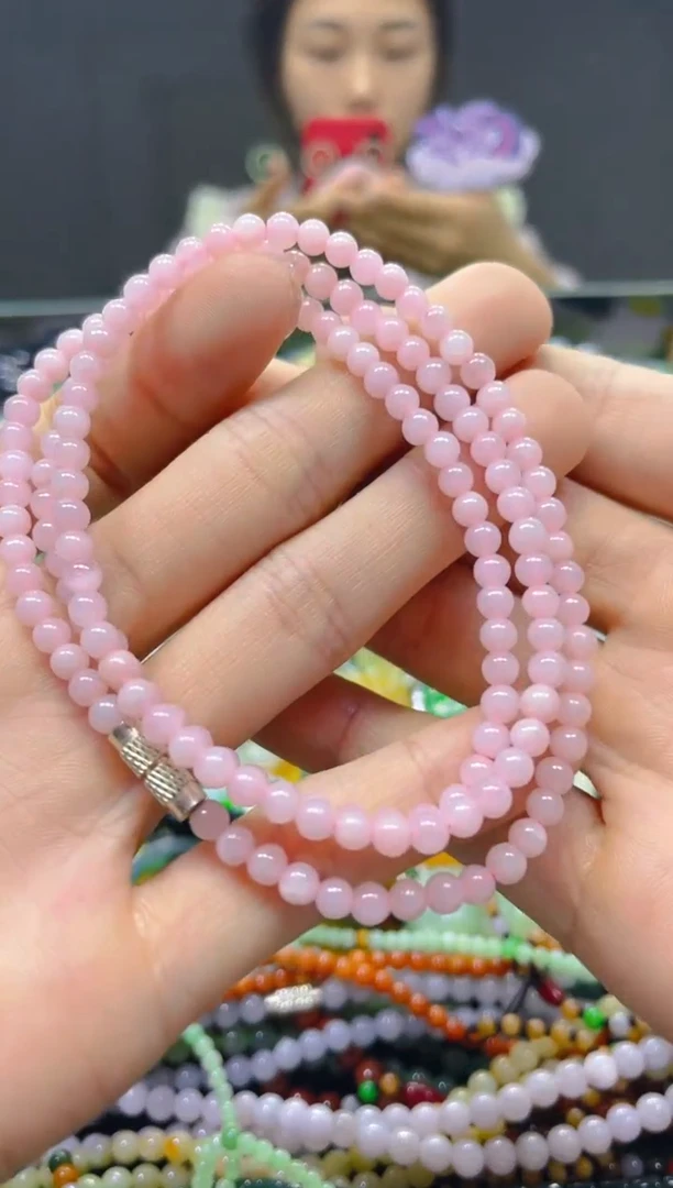 颈饰未镶嵌翡翠4MM/L/翡翠A货，一件也是批发价