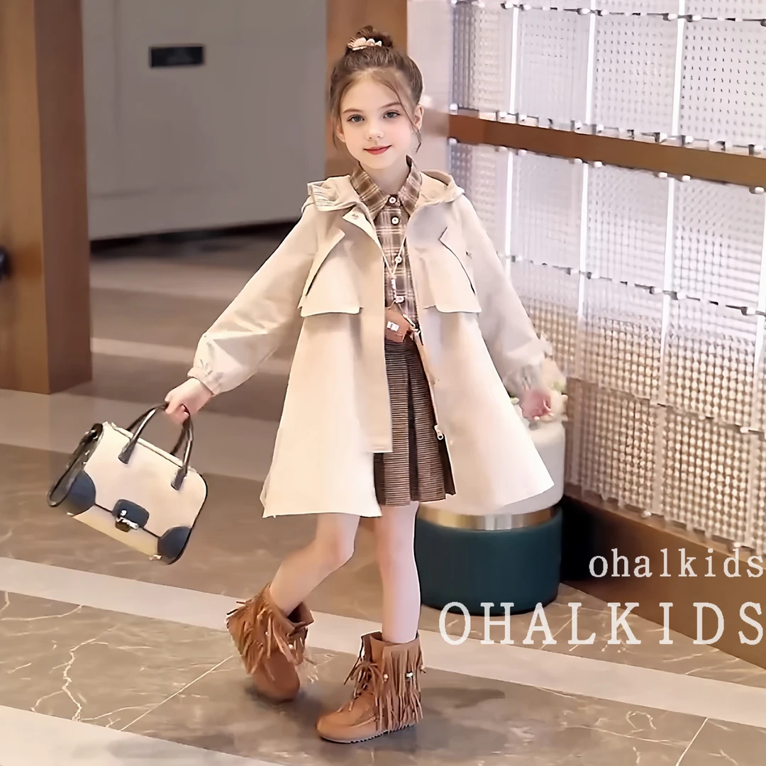 女童风衣外套秋季2025新款儿童秋装外套时髦洋气巨好看高级大衣