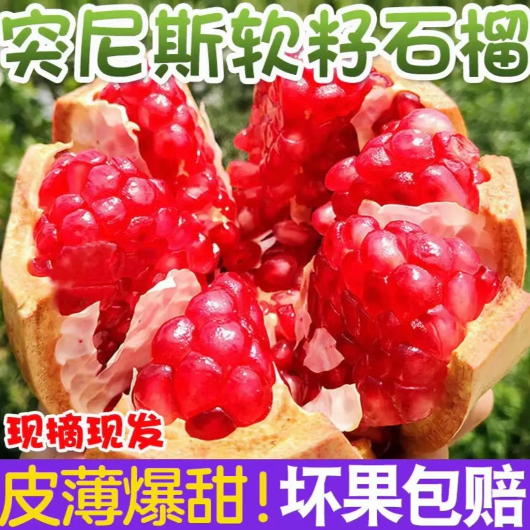 四川会理软籽突尼斯石榴新鲜现摘应季水果香甜多汁F3
