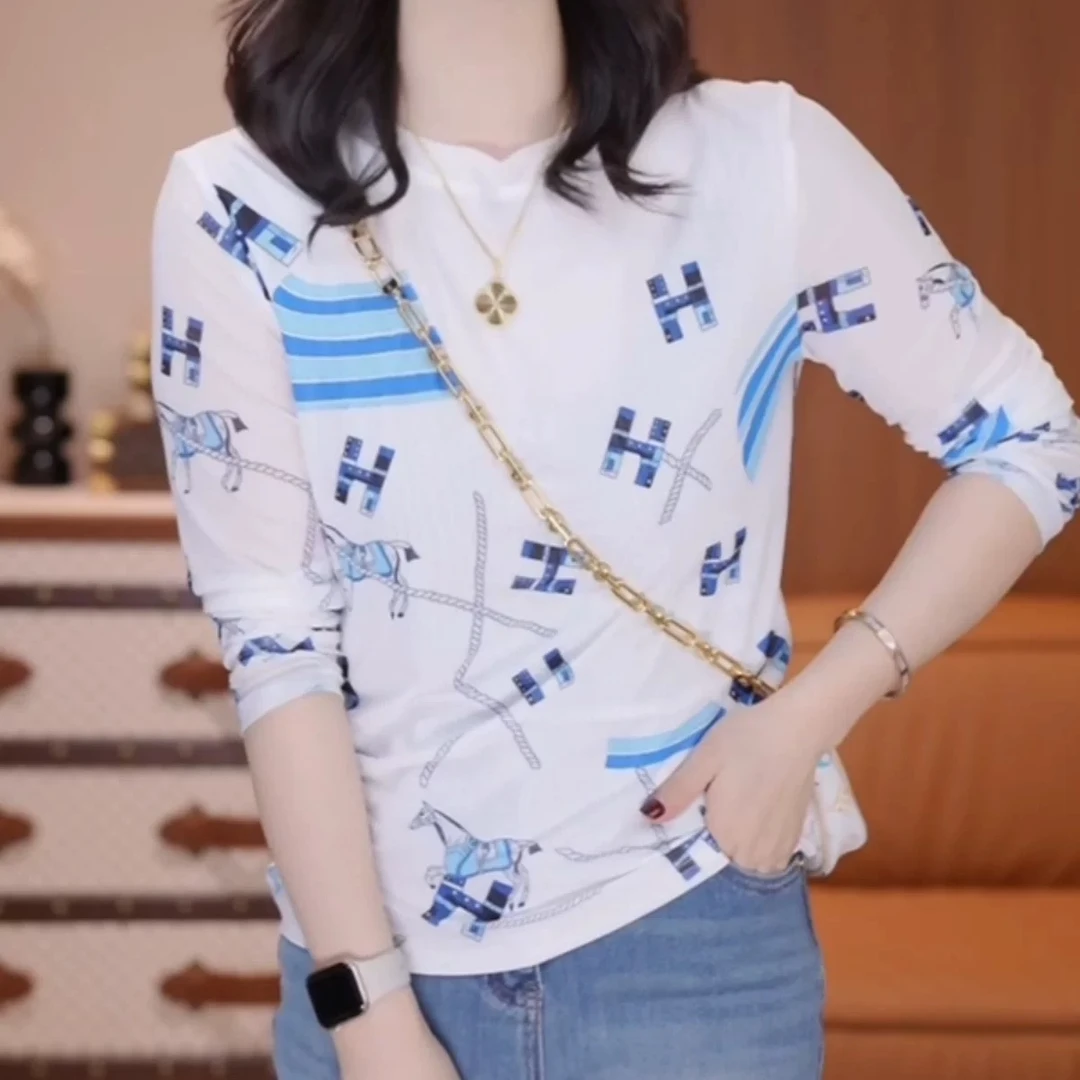 【蓝马皮肤衣】时尚洋气定制印花双层网纱皮肤防晒衣巨显瘦上衣