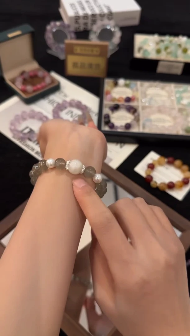 合金手链水晶绿草莓x3089