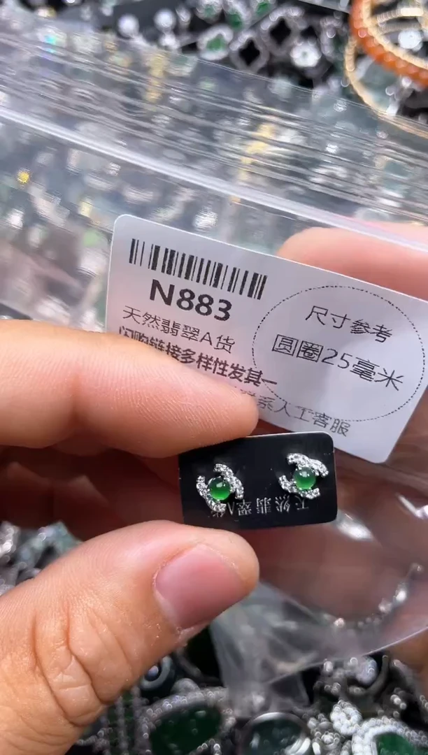 【闪购商品】翡翠颈饰未镶嵌N883耳钉