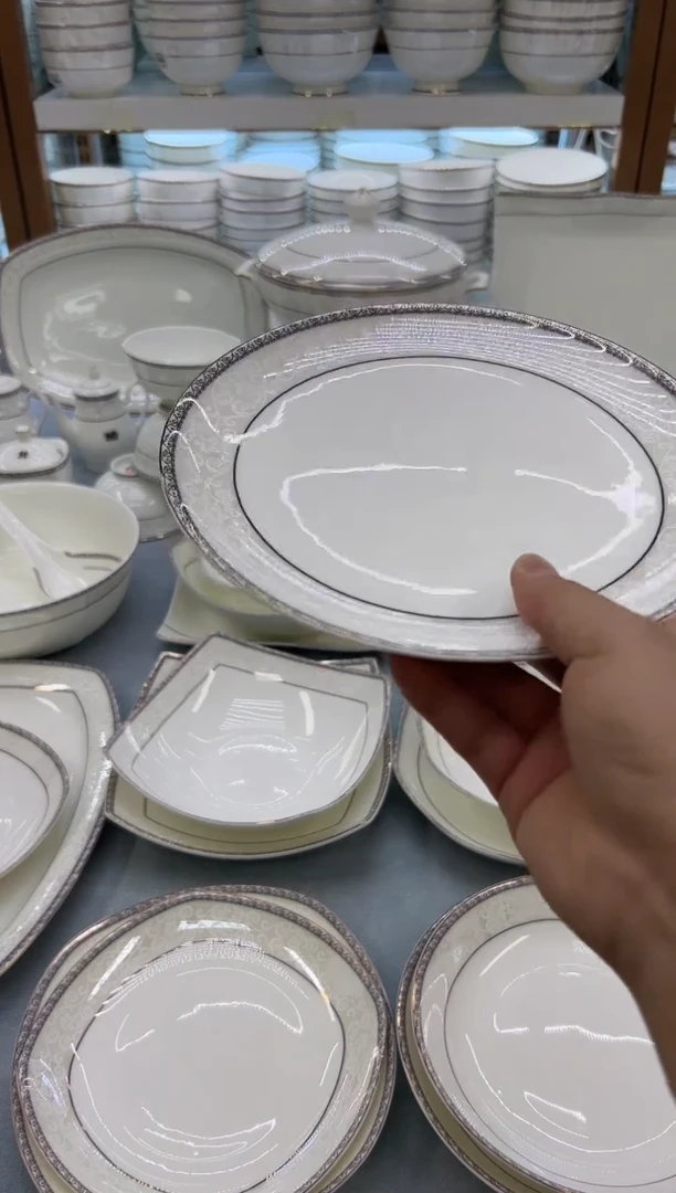 骨瓷玲珑8月光10个