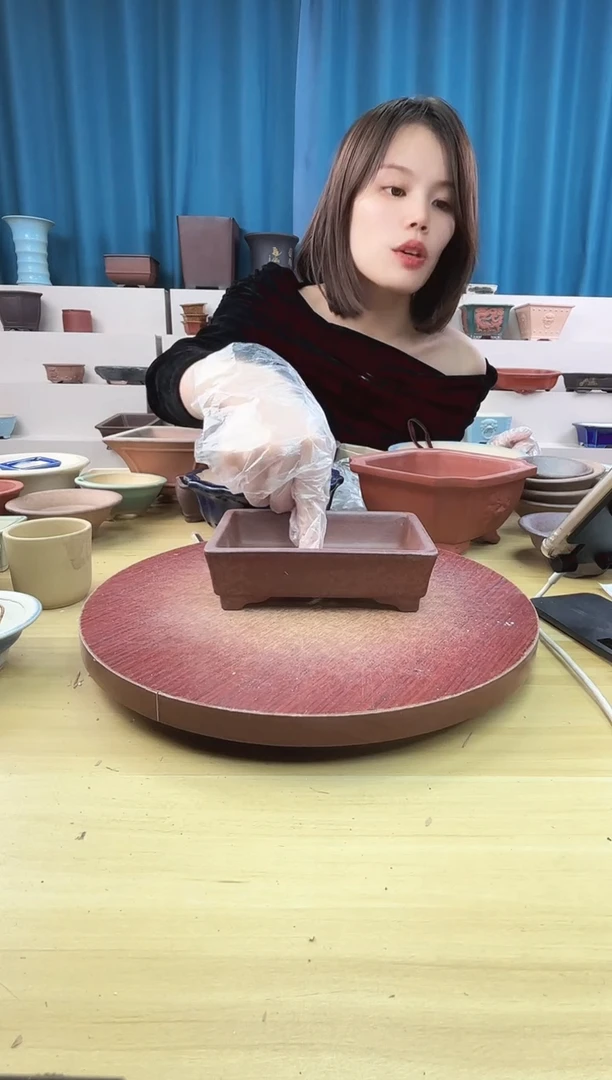 紫砂花盆浅草紫砂花盆微瑕