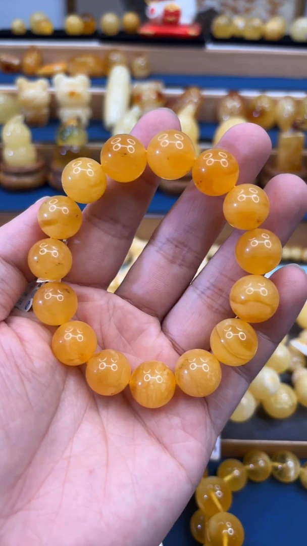手串蜜蜡未镶嵌p45特价稀缺焦皮料单圈 14mm 24.72克
