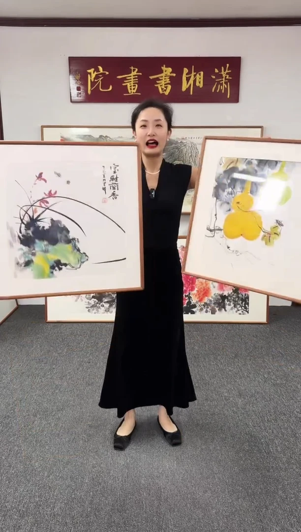 国画葫芦+兰草 60*60 孙吉祥