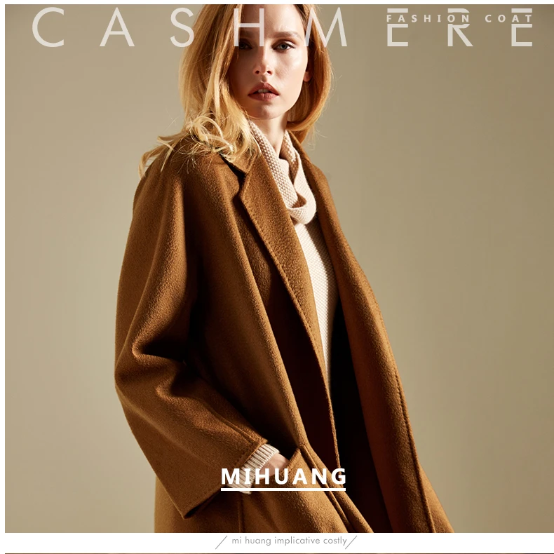 【晨粉专享价】休闲通勤羊绒大衣秋冬中长款双面外套289315