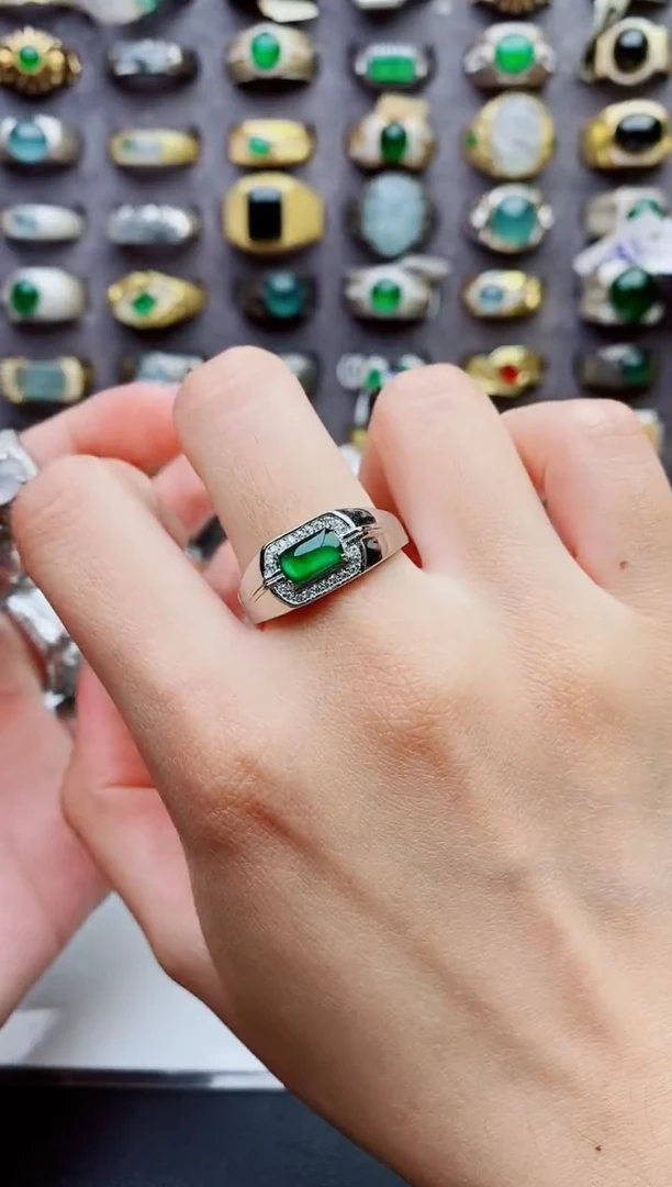 未镶嵌戒指翡翠天然翡翠男戒