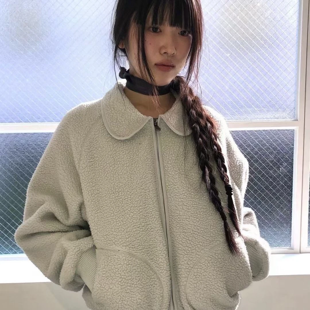 coyseio 韩国小众摇粒绒翻领甜美韩系风夹克外套 hanni同款！