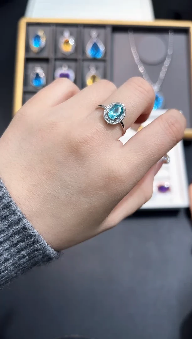 【闪购商品】磷灰石戒指银S925镶嵌12F多样性发其一/1个