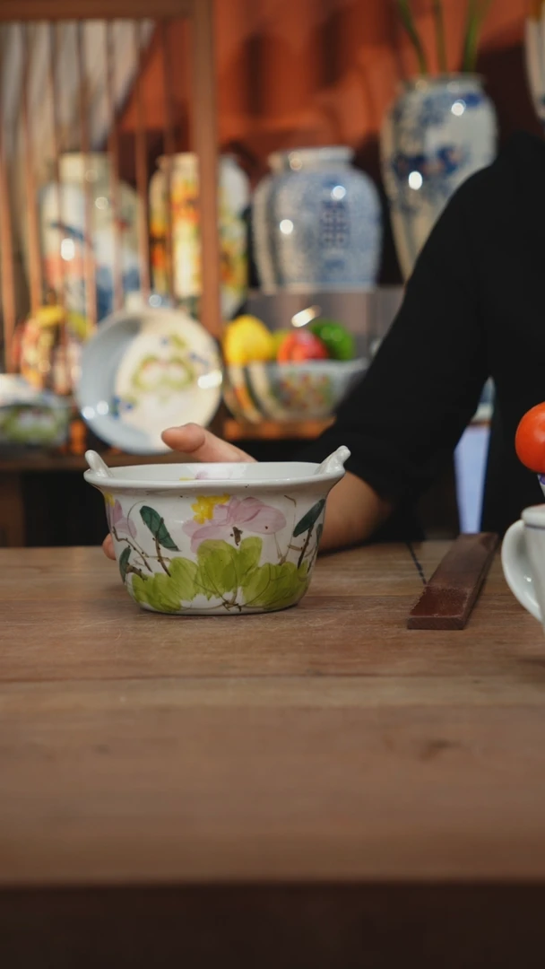 瓷片【简家甄选】景德镇设计师釉下手绘陶瓷餐具