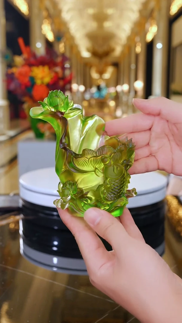 琉璃AJ1212157荷塘月色笔筒